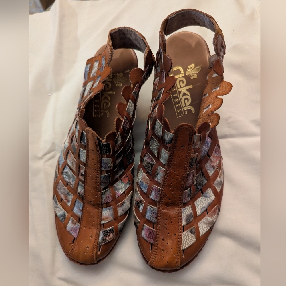 Rieker Women's Brown and Multicolor Slingbacks